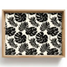 Modern - Monstera - Zwart Dienblad Rechthoek middel 911 -z3d_shopping