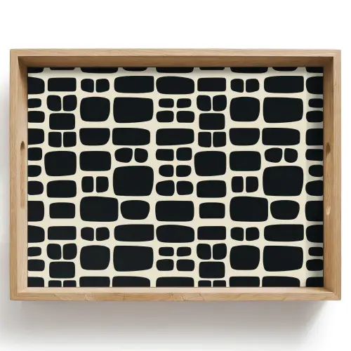 Modern - Organisch - Zwart Dienblad Rechthoek middel 911 -z3d_shopping