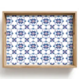 Modern - Patroon - Blauw - Roze Dienblad Rechthoek middel 911 -z3d_shopping