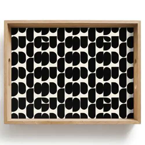 Modern - Patroon - Zwart Dienblad Rechthoek middel 911 -z3d_shopping