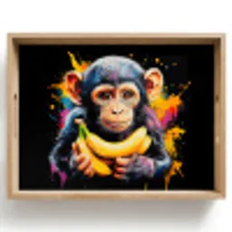 Aap - Graffiti - Kleurrijk - Bananen - Modern Dienblad Rechthoek middel -z3d_shopping