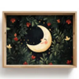 Maan - Bloemen - Nachthemel Dienblad Rechthoek middel -z3d_shopping