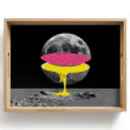 Maan - Geel - Roze - Zwart Dienblad Rechthoek middel -z3d_shopping