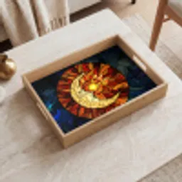 Mozaïek - Glas - Maan - Donkerblauw Dienblad Rechthoek middel -sfeer1