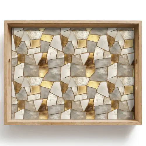 Mozaïek - Marmer - Goud Dienblad Rechthoek middel 911 -z3d_shopping