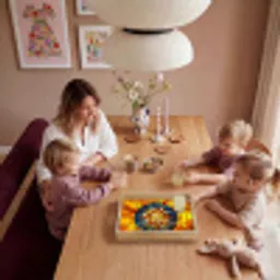 Mozaïek - Zon - Geel - Cirkel Dienblad Rechthoek middel -sfeer4