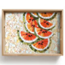 Mozaïek - Watermeloen - Rood - Pitten Dienblad Rechthoek middel -z3d_shopping