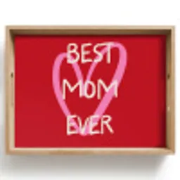 Moeder - Quote - Hartje - Rood Dienblad Rechthoek middel -z3d_shopping