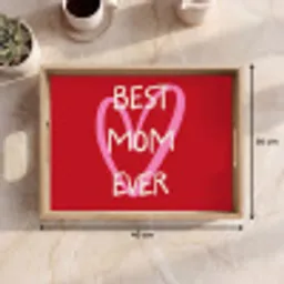 Moeder - Quote - Hartje - Rood Dienblad Rechthoek middel -USP_Formaat