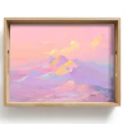 Bergtoppen - Wolken - Dromerig Dienblad Rechthoek middel -z3d_shopping