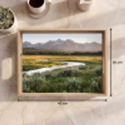 Berglandschap - Rivier - Bos Dienblad Rechthoek middel -USP_Formaat