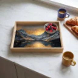 Berglandschap met Gouden Zonsondergang Dienblad Rechthoek middel -sfeer2