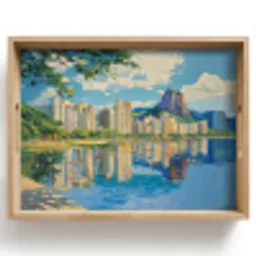 Berg - Skyline - Strand - Water Dienblad Rechthoek middel -z3d_shopping