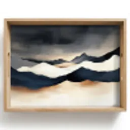 Bergen - Donkerblauw - Landschap Dienblad Rechthoek middel -z3d_shopping
