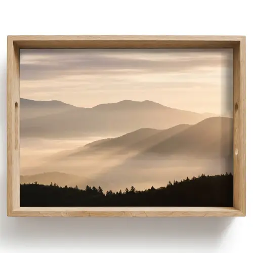 Bergen - Mist - Zonnestralen Dienblad Rechthoek middel -z3d_shopping
