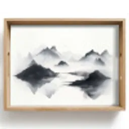 Bergen - Mistig - Water - Wit Dienblad Rechthoek middel -z3d_shopping