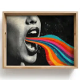 Mond - Golven - Regenboog Dienblad Rechthoek middel -z3d_shopping