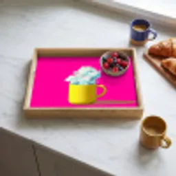 Mok - Wolken - Roze - Minimalitisch Dienblad Rechthoek middel -sfeer2