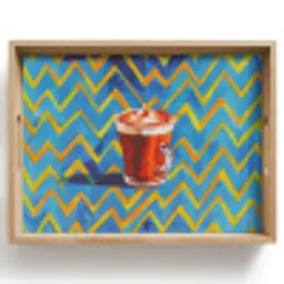 Mok - Koffie - Zigzag - Slagroom Dienblad Rechthoek middel -z3d_shopping