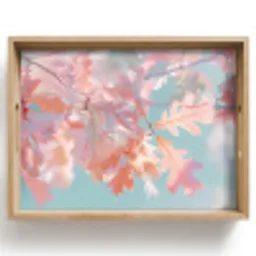 Eikenbladeren - Takken - Roze Dienblad Rechthoek middel -z3d_shopping