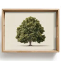 Eikenboom - Groen - Lichte achtergrond Dienblad Rechthoek middel -z3d_shopping