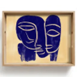 Okergeel - Blauw - Eenvoudige lijnen Dienblad Rechthoek middel -z3d_shopping