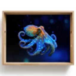 Octopus - Stippen - Blauw - Zee Dienblad Rechthoek middel -z3d_shopping