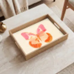 Oranje - Vlinder - Minimalistisch Dienblad Rechthoek middel -sfeer1