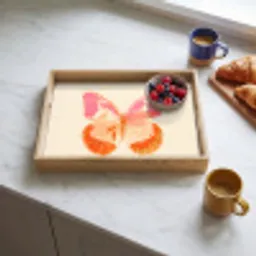 Oranje - Vlinder - Minimalistisch Dienblad Rechthoek middel -sfeer2