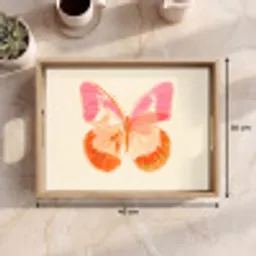 Oranje - Vlinder - Minimalistisch Dienblad Rechthoek middel -USP_Formaat