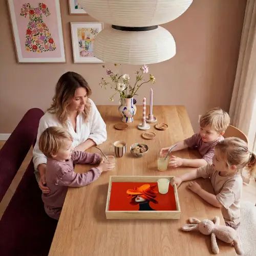 Oranje - Hoed - Vrouw Dienblad Rechthoek middel -sfeer4