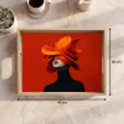 Oranje - Hoed - Vrouw Dienblad Rechthoek middel -USP_Formaat