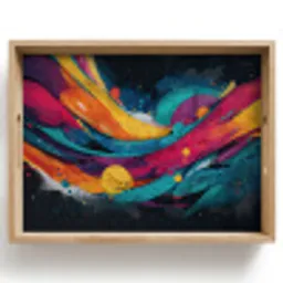 Banen - Golven - Kleurrijk - Abstract Dienblad Rechthoek middel -z3d_shopping