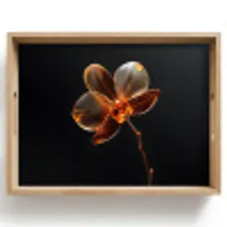 Orchidee - Doorzichtig - Bloem Dienblad Rechthoek middel -z3d_shopping