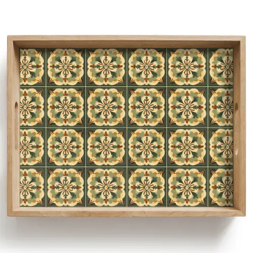 Ornament - Patroon - Groen Dienblad Rechthoek middel 911 -z3d_shopping