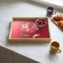 Sierlijk - Bloem - Roze - Glazen Dienblad Rechthoek middel -sfeer2
