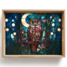 Uil - Mozaïek - Maan - Nacht Dienblad Rechthoek middel -z3d_shopping