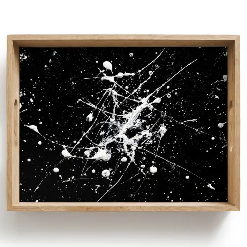 Verfspatten - Wit - Abstract - Explosie Dienblad Rechthoek middel -z3d_shopping
