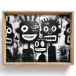 Schilderij - Figuren - Zwart - Abstract Dienblad Rechthoek middel -z3d_shopping