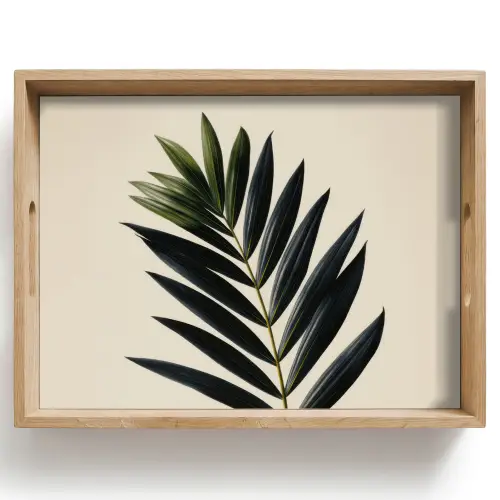 Palmblad - Donkere bladen - Subtiel Dienblad Rechthoek middel -z3d_shopping