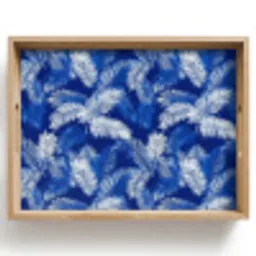 Palmblad - Patroon - Blauw Dienblad Rechthoek middel 911 -z3d_shopping