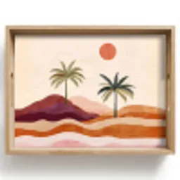 Palmbomen - Abstract - Zon - Heuvels Dienblad Rechthoek middel -z3d_shopping