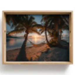 Palmbomen - Hangmat - Strand - Zonsondergang Dienblad Rechthoek middel -z3d_shopping