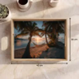 Palmbomen - Hangmat - Strand - Zonsondergang Dienblad Rechthoek middel -USP_Formaat