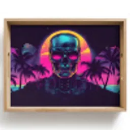 Palmbomen - Hoofd - Metallic - Zonsondergang Dienblad Rechthoek middel -z3d_shopping