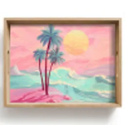 Palmbomen - Golven - Zee Dienblad Rechthoek middel -z3d_shopping