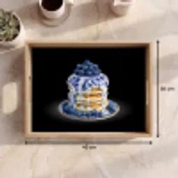 Pannenkoeken - Blauwe Bessen - Bord Dienblad Rechthoek middel -USP_Formaat