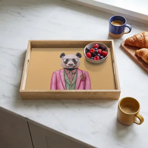 Panda - Pak - Zonnebril - Blauw Dienblad Rechthoek middel -sfeer2