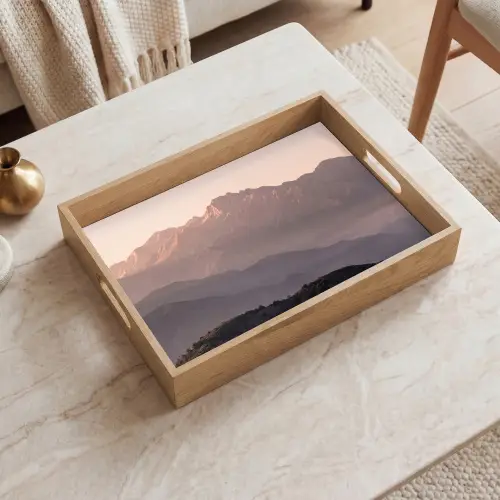 Panorama - Landschap - Bergen Dienblad Rechthoek middel -sfeer1