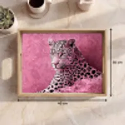 Panter - Luxe - Roze Dienblad Rechthoek middel -USP_Formaat